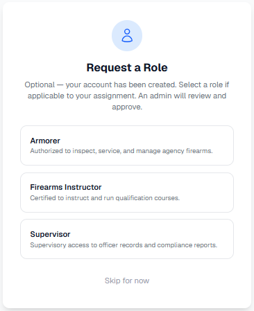 Role Request Screen
