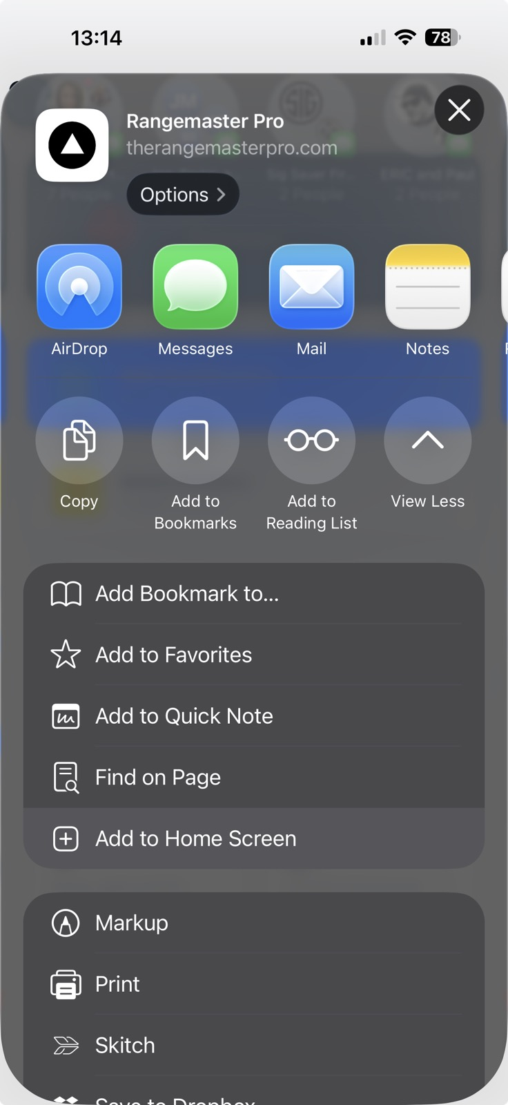 iOS Add to Home Screen